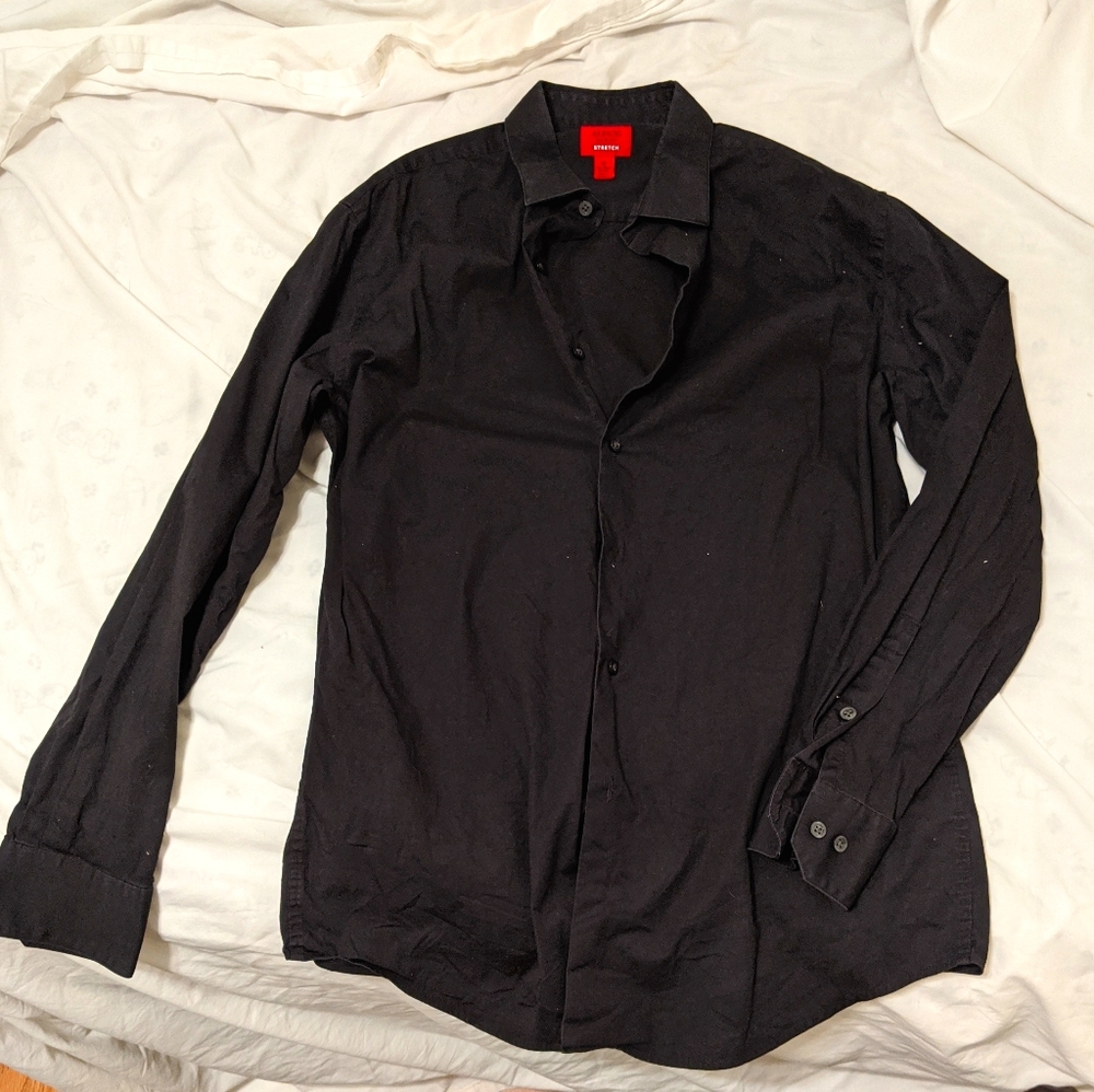 Alfani black long sleeve button down